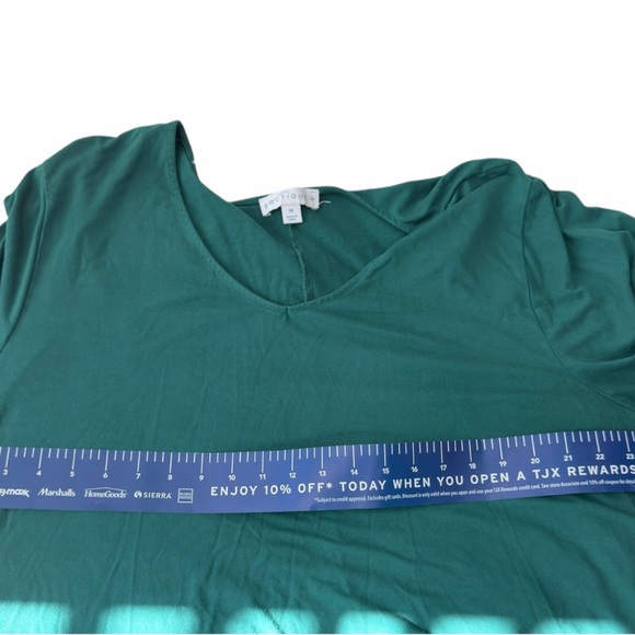 Boutique | Teal Long Sleeve V-Neck Dress – Size 3X - Picture 6 of 9